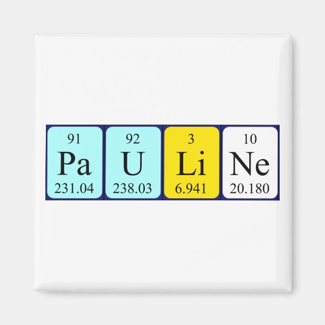 Pauline periodic table name magnet (Front)