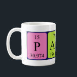 Pauline periodic table name mug<br><div class="desc">Pauline spelled out as P Au Li Ne (Phosphorus Gold Lithium Neon) on a mug for the scientist in you.</div>