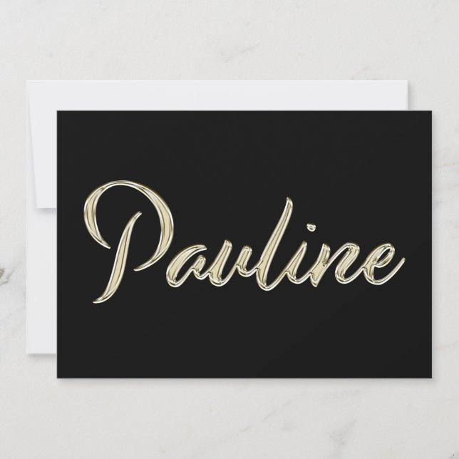Pauline white gold Handwriting Card (Front)