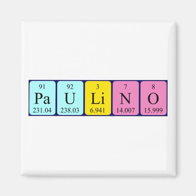 Paulino periodic table name magnet (Front)