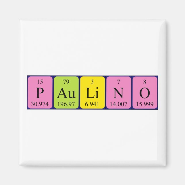 Paulino periodic table name magnet (Front)