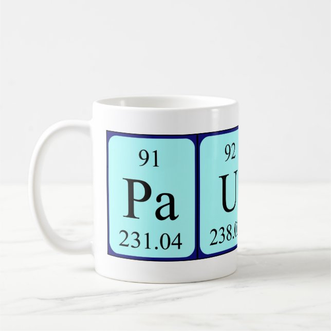 Paulino tasse de nom de table périodique (Gauche)