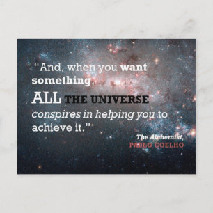 Paulo Coelho The Alchemist Quote, All the Universe Postcard