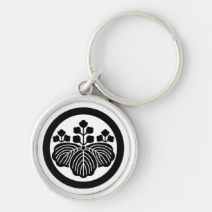 Paulownia with 5-3 blooms in circle keychain