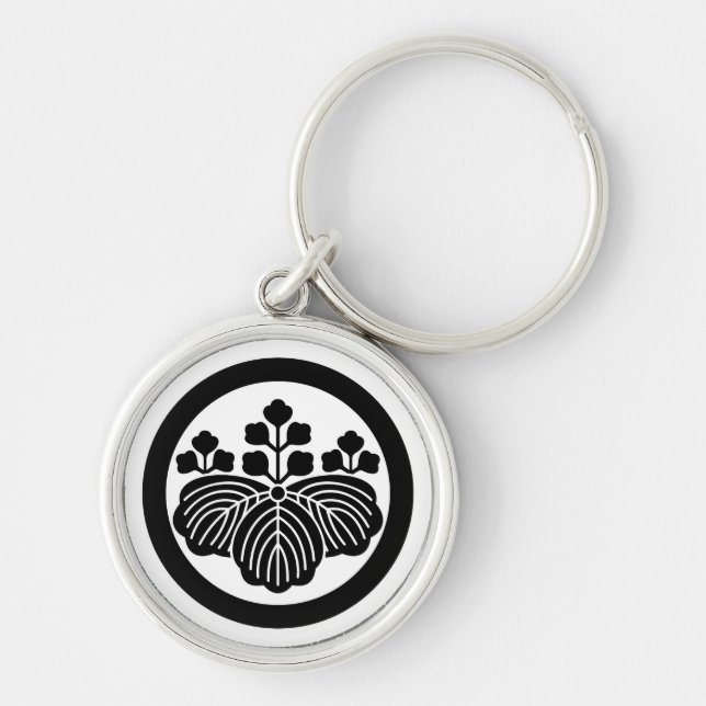 Paulownia with 5-3 blooms in circle keychain (Front)