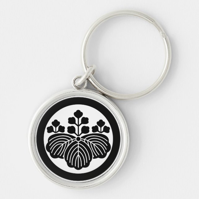 Paulownia with 5&3 blooms in circle keychain (Front)