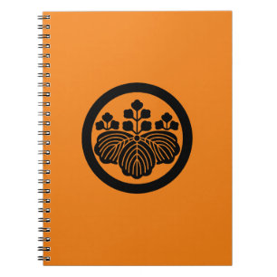 Paulownia with 5-3 blooms in circle notebook