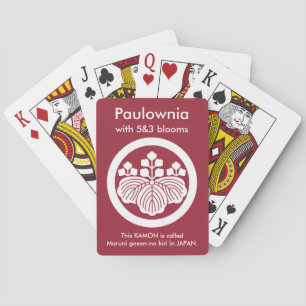 Paulownia with 5&3 blooms in circle playing cards