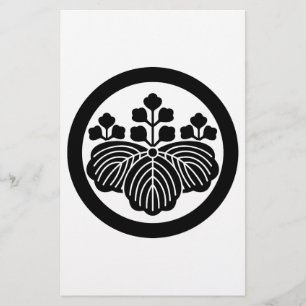 Paulownia with 5&3 blooms in circle stationery