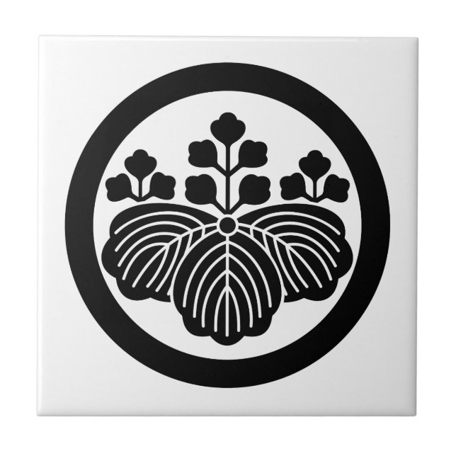 Paulownia with 5&3 blooms in circle tile (Front)