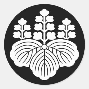 Paulownia with 5-7 blooms classic round sticker