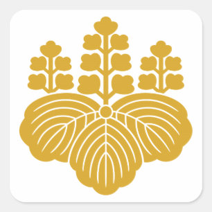 Paulownia with 5&7 blooms square sticker