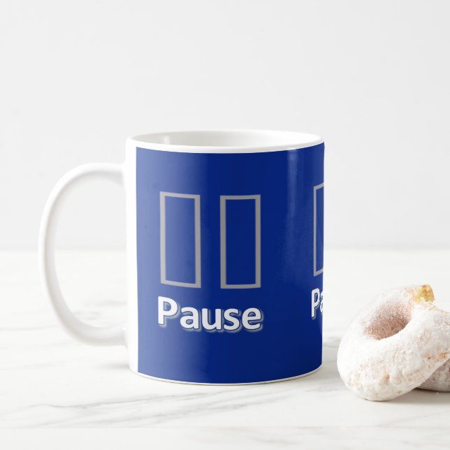 Pause, Blue  Mug (With Donut)