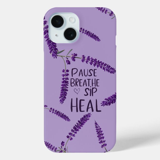 🌿 PAUSE. BREATHE. SIP. HEAL. DESIGN  Case-Mate iPhone CASE (Back)