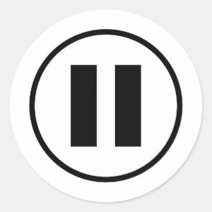 Pause Button Icon Symbol Customizable Classic Round Sticker
