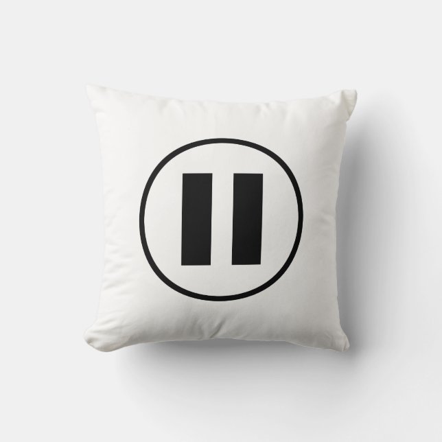 Pause Button Icon Symbol Customizable Throw Pillow (Front)