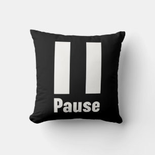 Pause Custom Background Colour Throw Pillow
