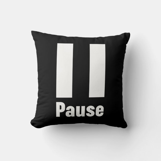 Pause Custom Background Colour Throw Pillow (Front)
