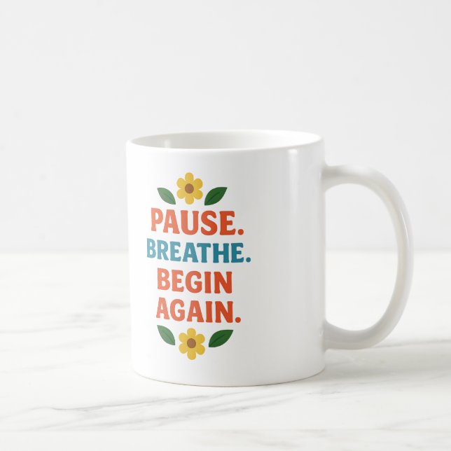 Pause. Respirez. Recommencez - Mug à Café (Droite)