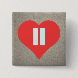 Pause Symbols Pictogram 2 Inch Square Button