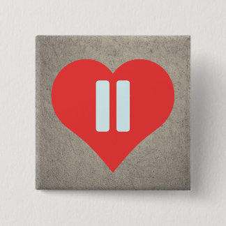 Pause Symbols Pictogram 2 Inch Square Button