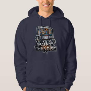 Pause The Noise – Retro Cyber Cassette Mascot Hoodie