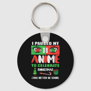 Paused Anime Celebrate Christmas Xmas Men Boys Kid Keychain