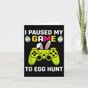 Paused game to egg hunt video game kids boys card