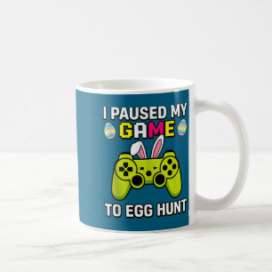 Paused game to egg hunt video game kids boys coffee mug