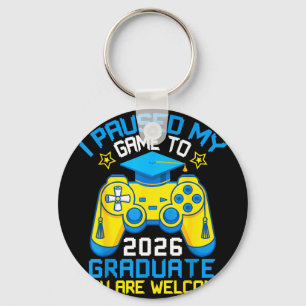 Paused game to graduate senior class 2026 gamerPau Keychain