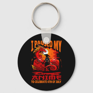 Paused My Anime To Celebrate 4th Of July Independe Keychain