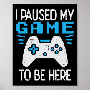 Paused My Game Gamer Controller Gaming Boys Kids M Poster