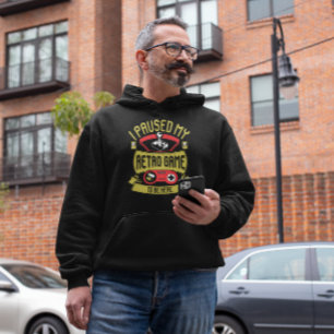 Paused My Retro Game - Vintage Gamer Hoodie