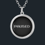 PAUSED SILVER PLATED NECKLACE<br><div class="desc">Take a breather.

Globe Trotters specialises in idiosyncratic imagery from around the globe. Here you will find unique Greeting Cards,  Postcards,  Posters,  Mousepads and more.</div>