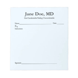 Pavé de prescription de plaisanterie - Bloc-notes 