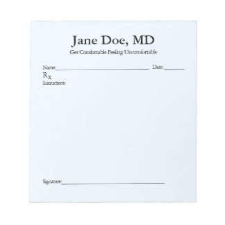 Pavé de prescription de plaisanterie - Bloc-notes