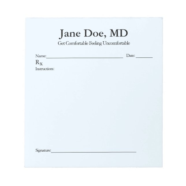 Pavé de prescription de plaisanterie - Bloc-notes  (Devant)