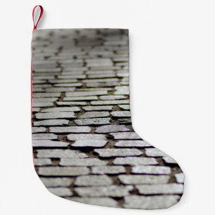 Pavement cobblestones walkway small christmas stocking