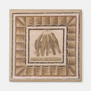 Pavement depicting five thrushes, from El-Jem Magnet