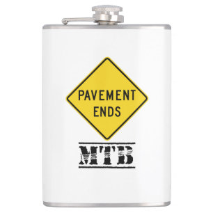 Pavement Ends Mountain Biking Hip Flask