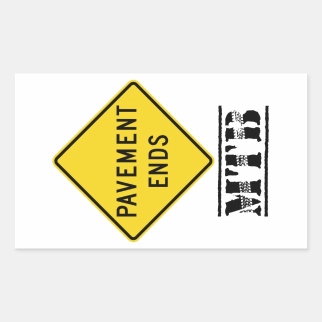 Pavement Ends Mountain Biking Sticker (Front)