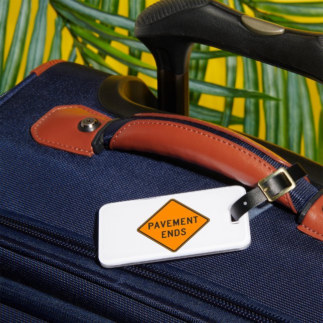 Pavement Ends Road Sign Traffic Warning Luggage Tag (Creator Uploaded)