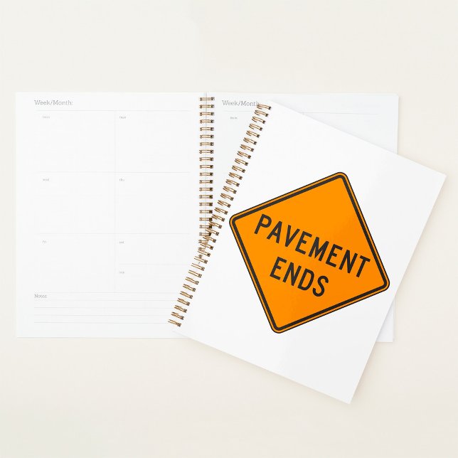 Pavement Ends Road Sign Traffic Warning Planner (Creator Uploaded)
