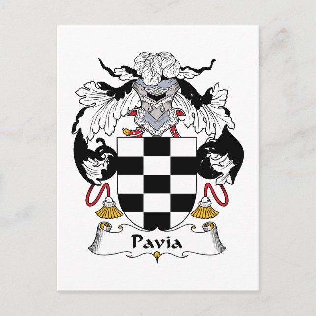 Pavia Family Crest Postcard (Front)