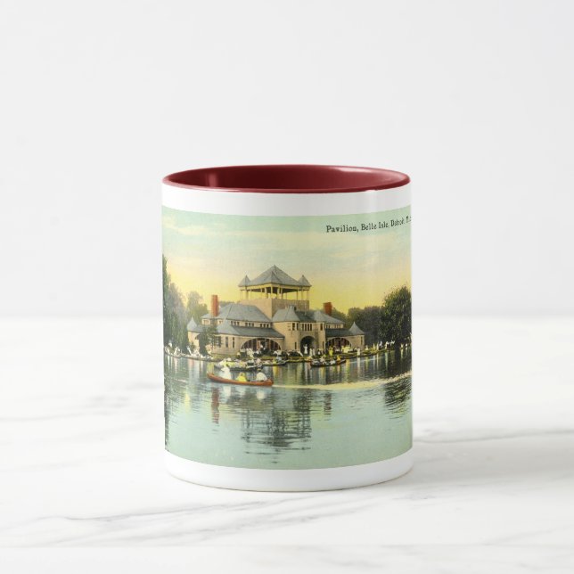 Pavilion Belle Isle, Detroit Michigan 1915 Vintage Mug (Center)