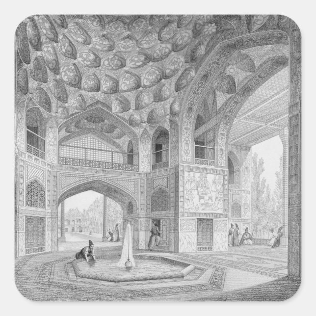 Pavilion of the Eight Paradises, in Isfahan, from Square Sticker (Front)