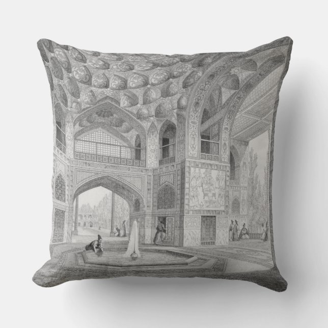 Pavilion of the Eight Paradises, in Isfahan, from Throw Pillow (Front)
