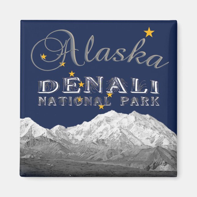 Pavillon d'état de l'Alaska Mt McKinley Magnet (Devant)