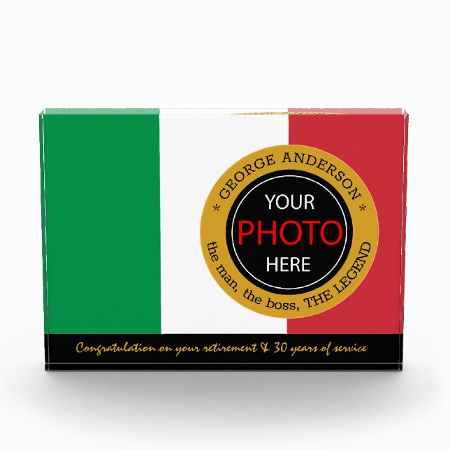 Pavillon italien Bloc photo & Italie / badge de no (Devant)