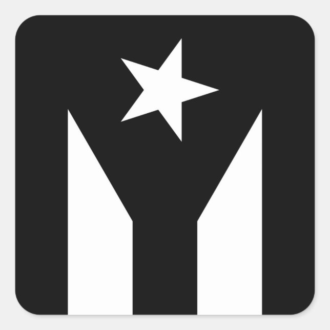 Pavillon noir de Porto Rico Carré Sticker (Devant)